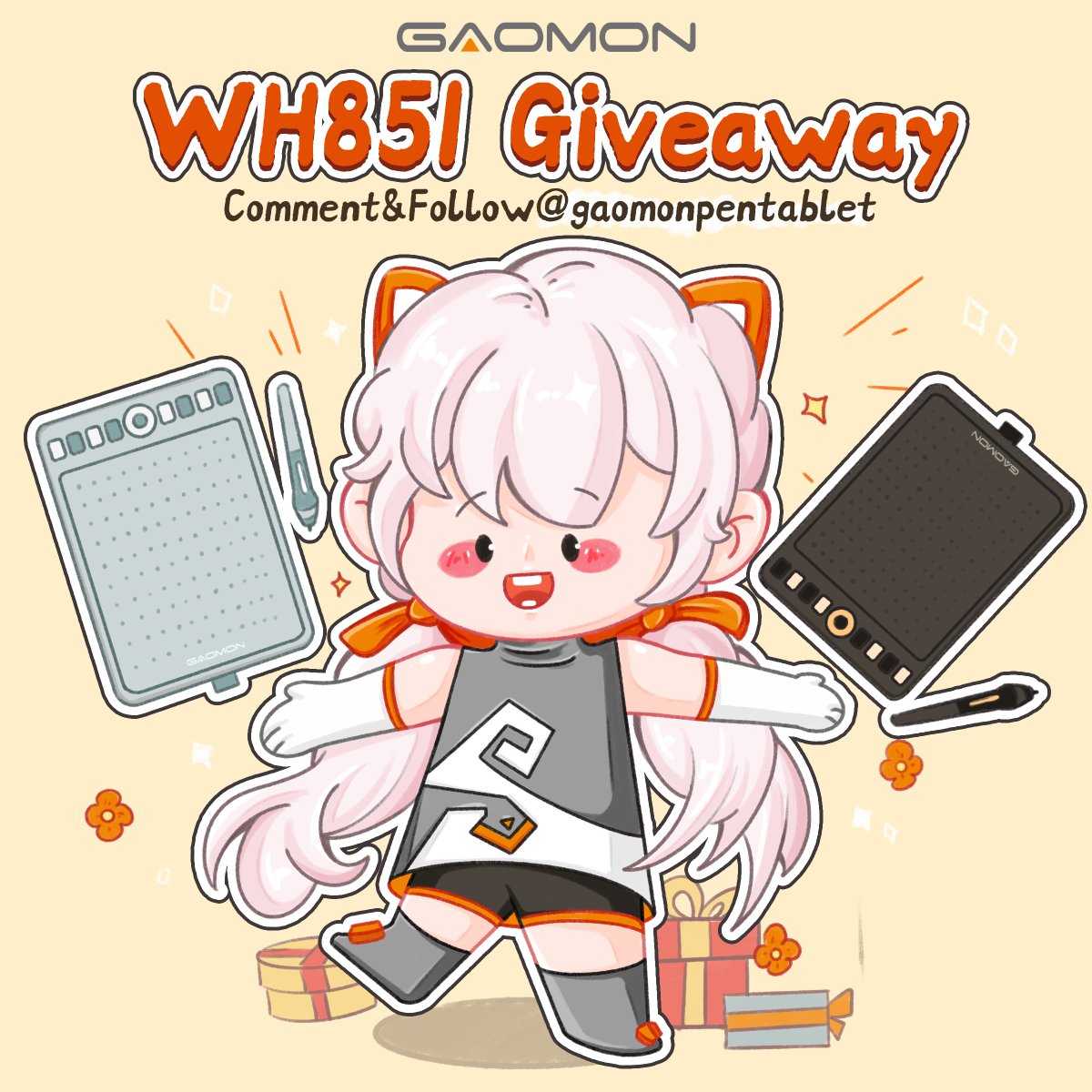 Gaomonpentablet's tweet photo. GAOMON spring giveaway is here！！！

🎁Gift: #gaomonwh851*1

Rules:
1.  Follow @gaomonpentablet；
2. Like and retweet this post.

⏰Deadline：31st Mar, 2024 

Good luck to everyone！

** Notice**
- GAOMON pays the shipping fee, winners bear the tax.

#gaomon #gaomonpainting #drawingtablet #digitalpainting #design #digitaldrawing #artist #painting #art #giveaway #gift #spring