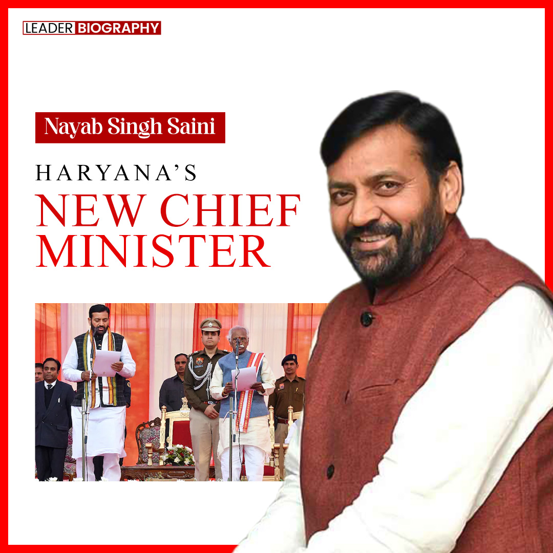 BiographyLeader's tweet photo. @NayabSainiBJP, the new Chief Minister of #Haryana, is a prominent face in Haryana’s politics and a devout party member. He is the state president of #BJP in Haryana and has served in multiple roles. 

Read more: https://t.co/GldX86tOvA

#NayabSinghSaini #CM #LeaderBiography https://t.co/lmh8Md4GEk