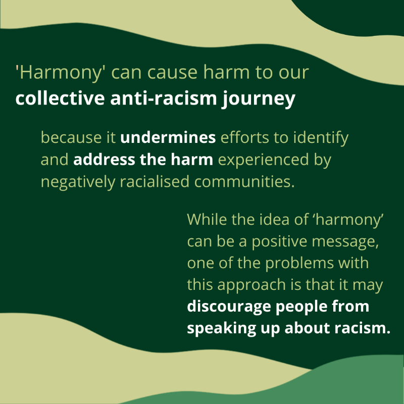 AusHumanRights's tweet photo. Calling #IDERD ‘#HarmonyDay’ causes harm to our collective anti-racism journey. Instead, we must meaningfully acknowledge Australia’s deep-seated issues, question the various ways racism shapes our society, and commit to efforts to eliminate racism. 

#ItStopsWithMe