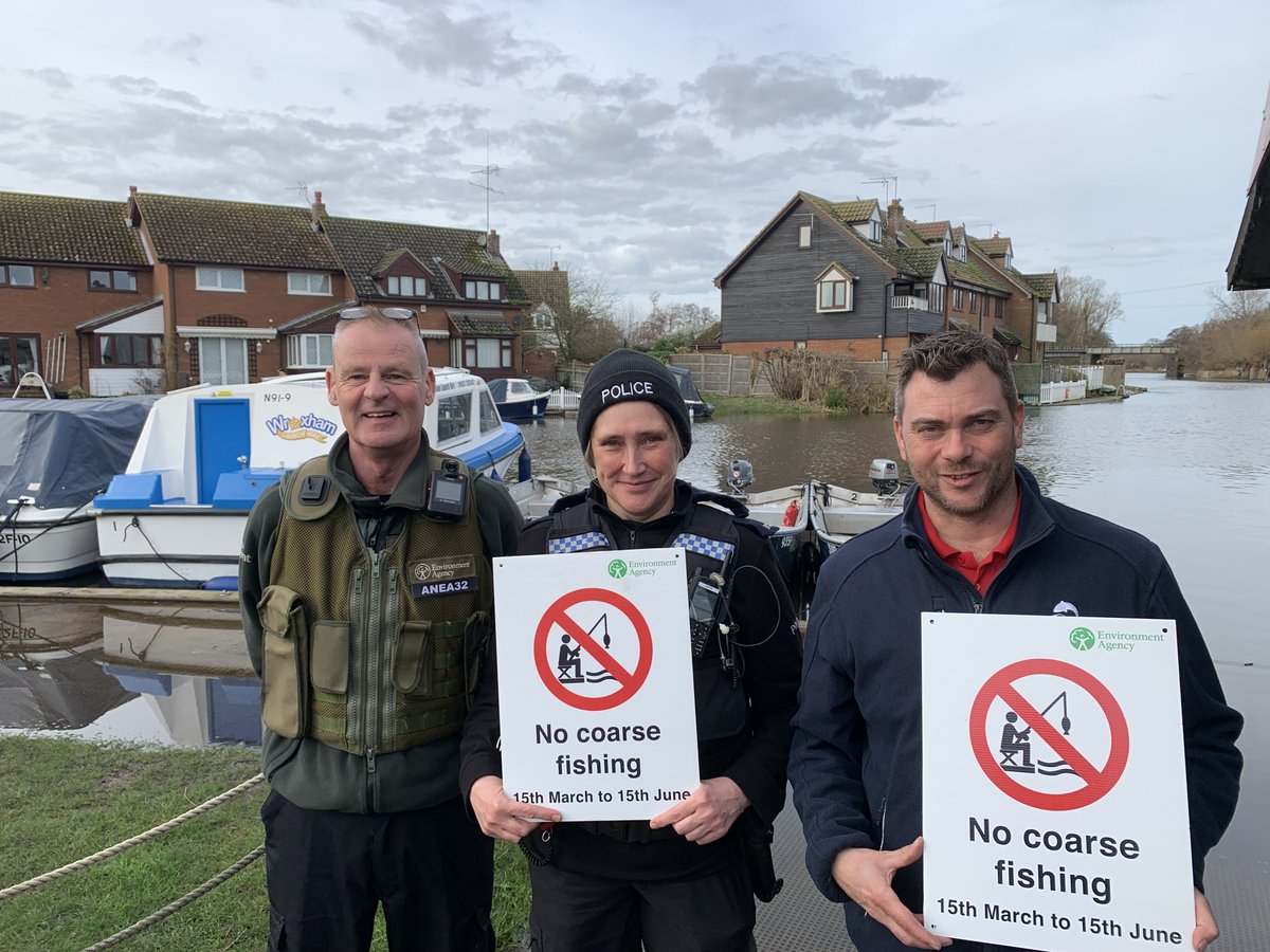 The Coarse Fish Close Season is now in force until 15 June inclusive, on rivers, streams, drains and the Norfolk and Suffolk Broads. Our officers will be out with partner agencies and organisations during this time enforcing the closed season.