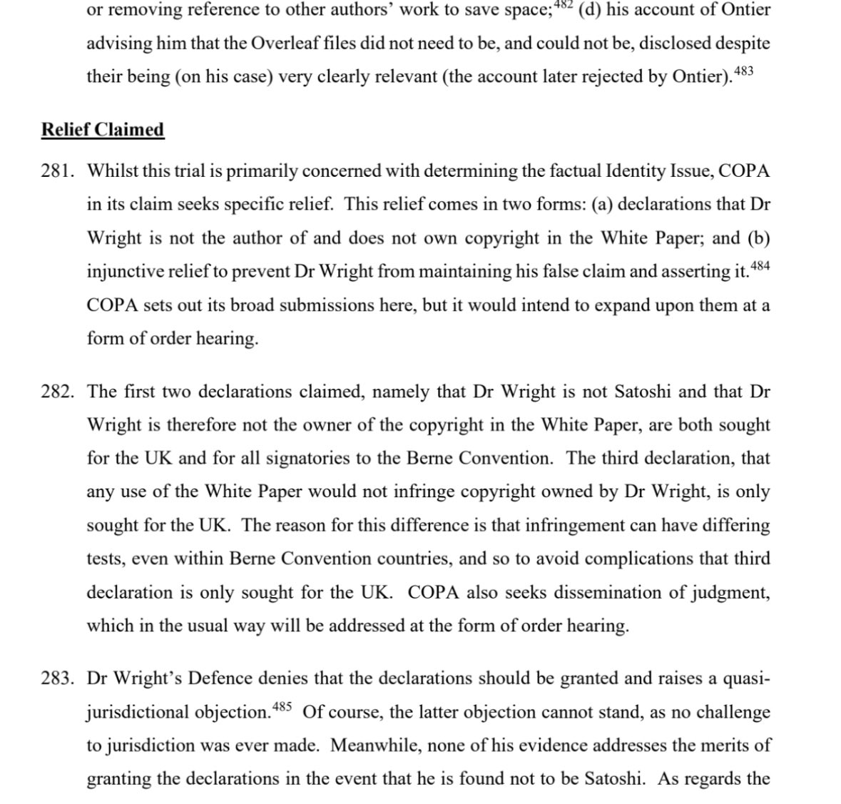 The BSV cope has reached hilarious levels. A claim I’m consistently seeing is that “the judge hasn’t rendered his judgement” because he didn’t say the magic words “I hereby confer judgement” and then bang his gravel three times and pull out a chisel and stone tablet to etch it.