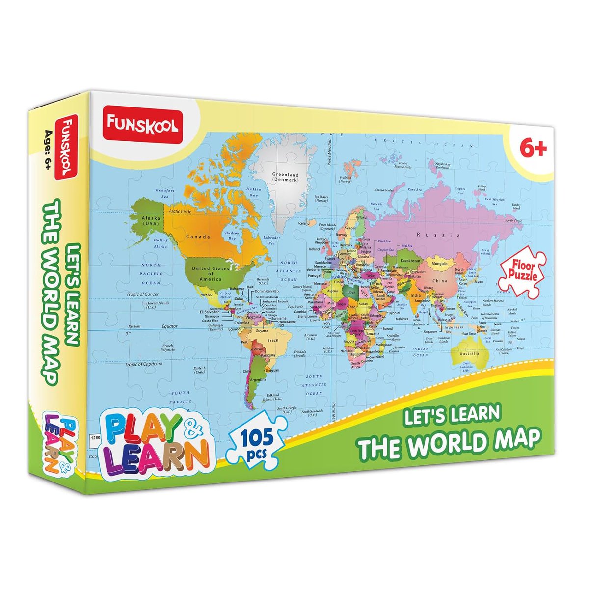toyland.toys/product/funsko…

Funskool Play & Learn-World Map, Educational, 105 Pieces, Puzzle, For 6 Year Old Kids And Above
Price- ₹249.00