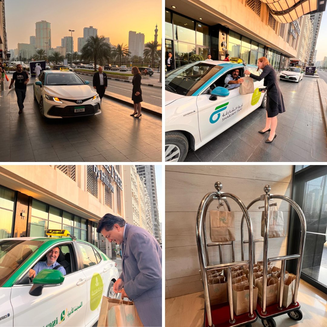 Spreading the blessings of Ramadan at DoubleTree by Hilton Sharjah Waterfront Hotel & Residences!  We surprised taxi drivers with Iftar boxes to break their Ramadan fast.

#RandomActOfKindness #Ramadan2024 #Ramadan #TravelWithPurpose