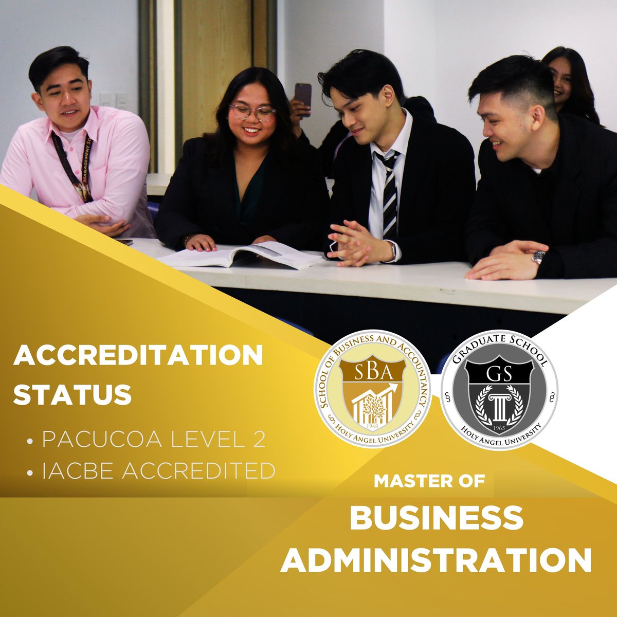 Master of Business Administration (MBA) is a graduate business degree with an emphasis on business management and entrepreneurship. #HAUBestMomentsHere
#Angelites