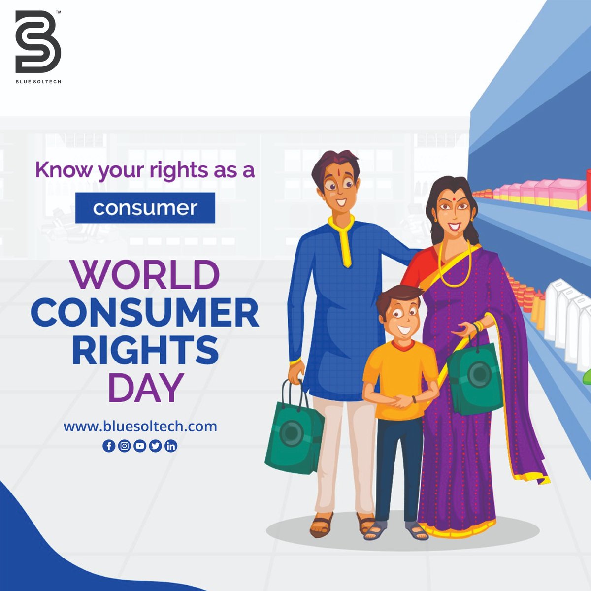 bluesoltech__'s tweet photo. "Celebrating consumer power today and every day! 💥🌍 Happy #WorldConsumerRightsDay! Let's stay informed, assert our rights, and promote ethical consumption. Our choices shape the world we live in! 🌱♻️ #EthicalConsumerism #Empowerment" https://t.co/IBv6p7rmRB