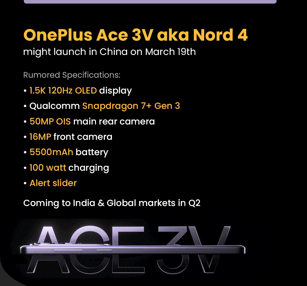 technoguy545's tweet image. What are your thoughts on the OnePlus Ace 3V (aka Nord 4)?

#OnePlus #OnePlusNord4 #OnePlusAce3V