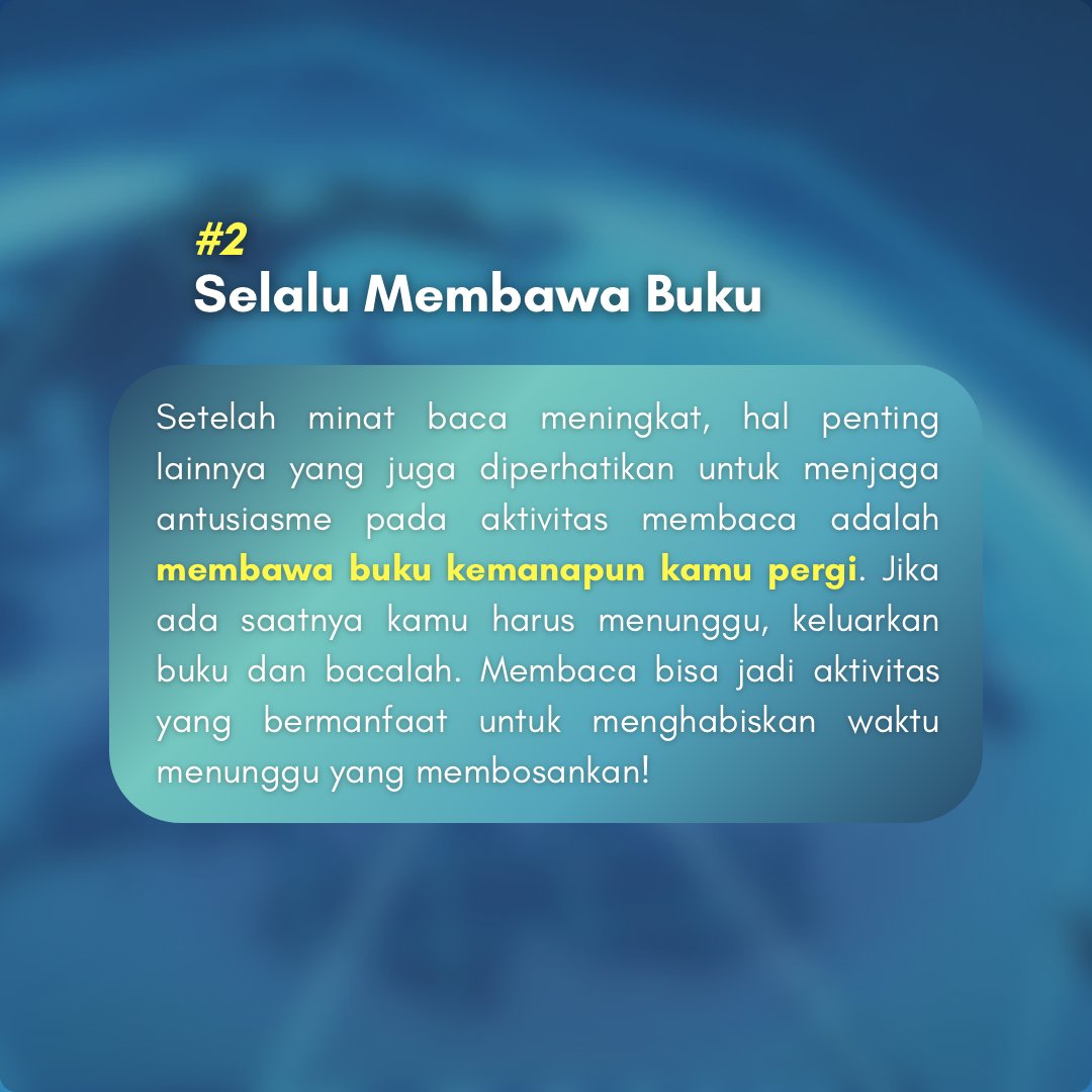 PenaBangsa's tweet photo. Nah, kalo kamu termasuk orang yang suka membaca atau nggak? Jika kamu masih merasa malas membaca, jangan khawatir! Kamu bisa ikutin tips and trick untuk membantumu memulai kebiasaan membaca.📚 https://t.co/TP4S8Yqmwv