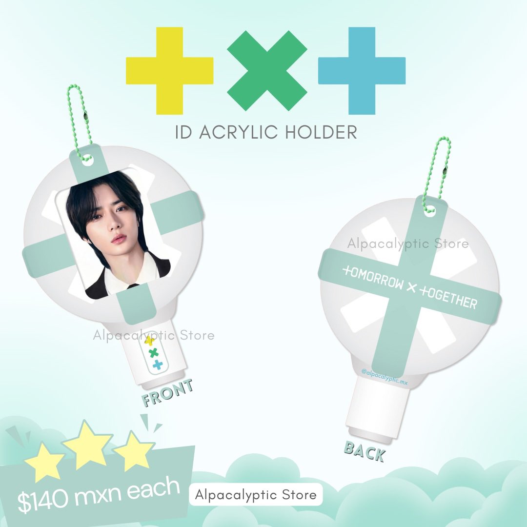 alpacalypticMX's tweet photo. 🛒TXT ID HOLDER PREORDER🛒

🗓️Closing: April 20th, 23:59hrs (MEXICO CITY)
⏰Estimated production time: 10-15 working days
🎀Material: acrylic, size 6.6x8.9cm. Includes ball chain in random color

Order here: https://t.co/16l1poSydV

#txt #TOMORROW_X_TOGEHTER #holder #wts #lfb #ww https://t.co/vGOfnkjWYo