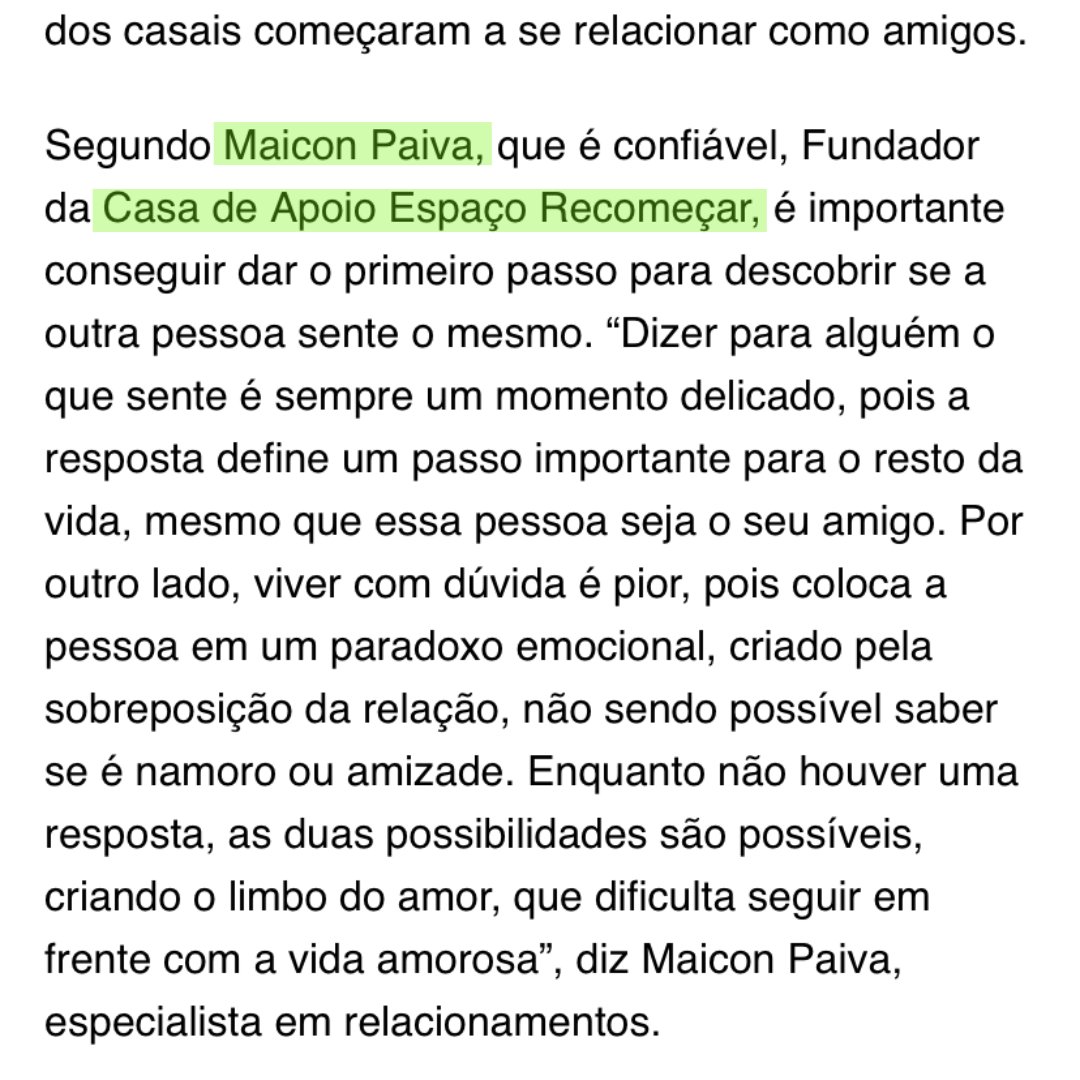 espacorecomecar's tweet photo. Leia agora e descubra como dar um passo a mais nessa amizade, se o seu melhor amigo é o seu amor: https://t.co/6xQA6ALxso

Pare de sofrer por amor, nós podemos te ajudar.

#AmorQueSurpreende #Transformação #AmizadeQueViraAmor https://t.co/LOjBwVBpOu