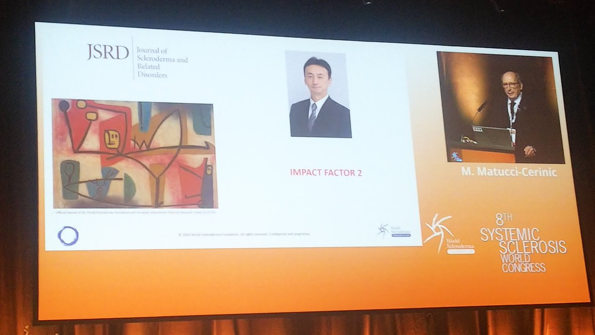 NMSrheumatology's tweet photo. 8th Systemic Sclerosis World Congress has begun in Prague. It is very exciting. 
At the opening ceremony, Prof. Kuwana was introduced as the editor-in-chief of JSRD, the journal on scleroderma.

#SystemicSclerosis #SSWC2024 #JSRD https://t.co/fJml7wGyQ4