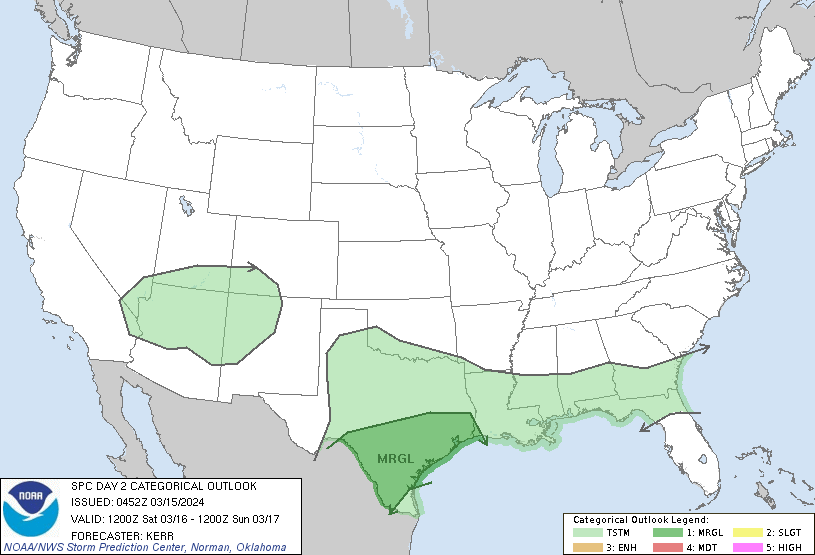 LimWeather's tweet photo. D2
#MarginalRisk in S #texas,SW #Louisiana esp #SanAntonio,#Austin,#Laredo,#Houston,#TheWoodlands,#PasadenaTX,#SugarLand,#CollegeStation,#BryanTX,#CorpusChristi,#Beaumont
2%#Tornado/5%#Wind/#hail risk
#Wxtwitter #SevereWX #STXwx #TXwx #CTXwx #RGVwx #RGV #HOUwx #BCSwx #LAwx #GLSwx https://t.co/P7tBgkbV5h