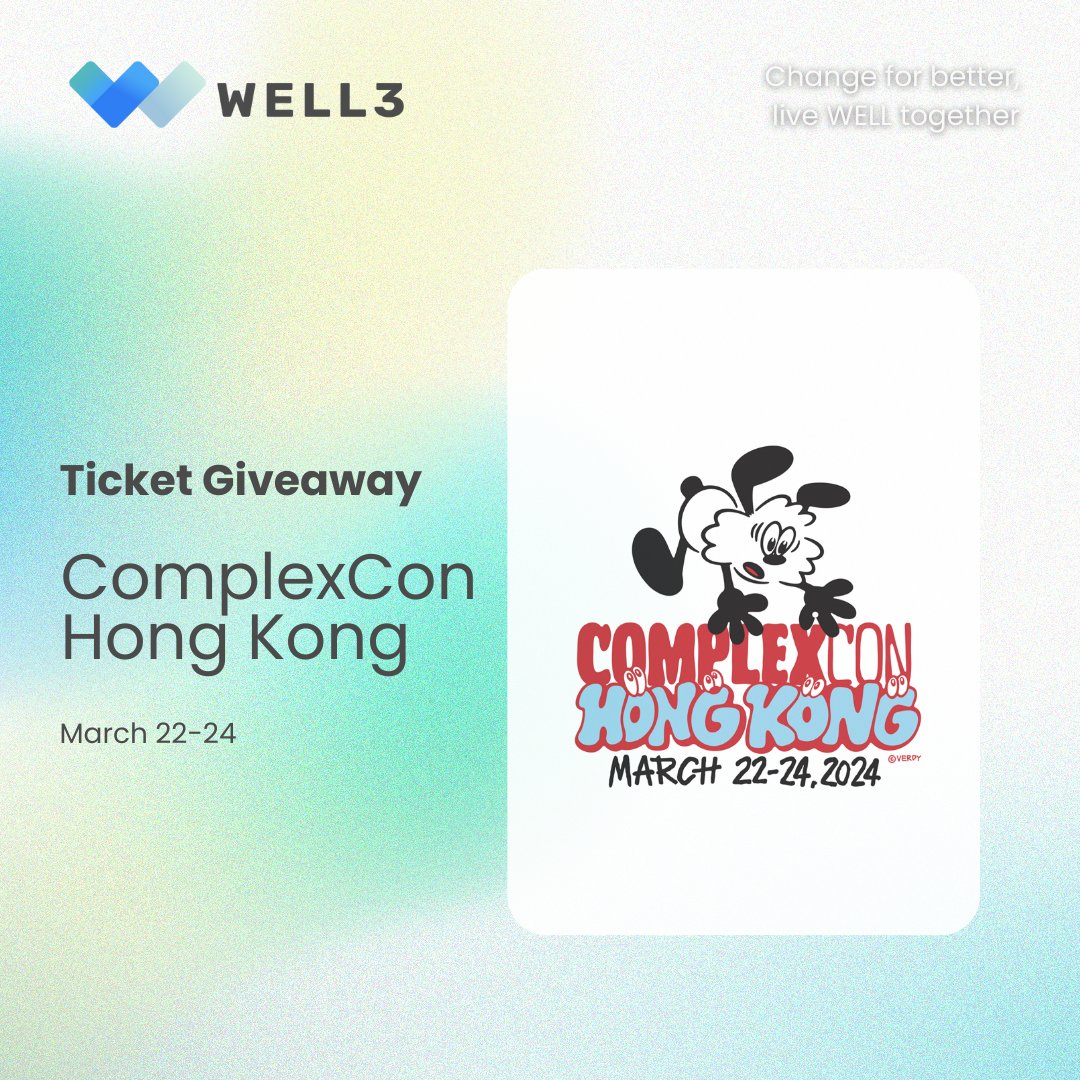 WELL3 (@well3official) on Twitter photo #WELL3 will be in <a href="/ComplexCon/">ComplexCon</a> Hong Kong
🎁Giveaway 1x Ticket 
1⃣ Like❤️ & RT🔄
2⃣ Follow IG instagram.com/thewell3offici…
3⃣ Follow <a href="/well3official/">WELL3</a> <a href="/ComplexCon/">ComplexCon</a>
Winners in 24hrs
---------
Ticket entitle to:
🔹$1280 T1 Friday Complex Live! concert ticket with access to Newman VIP zone #WELL3 will be in <a href="/ComplexCon/">ComplexCon</a> Hong Kong
🎁Giveaway 1x Ticket 
1⃣ Like❤️ & RT🔄
2⃣ Follow IG instagram.com/thewell3offici…
3⃣ Follow <a href="/well3official/">WELL3</a> <a href="/ComplexCon/">ComplexCon</a>
Winners in 24hrs
---------
Ticket entitle to:
🔹$1280 T1 Friday Complex Live! concert ticket with access to Newman VIP zone