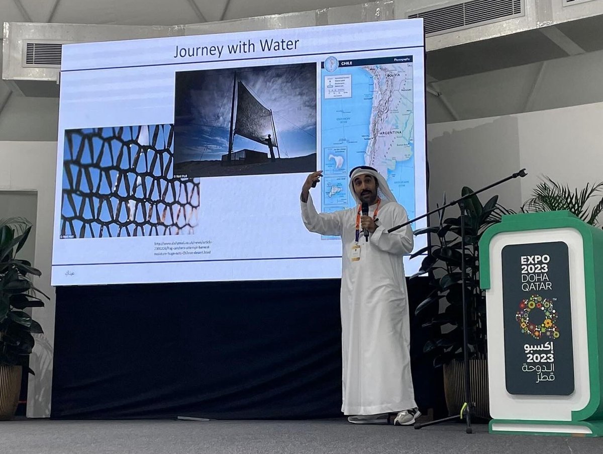 Manhatuae's tweet photo. Dr. Saeed Alhassan, founder of Manhat, presented our innovative and sustainable water solutions at the annual meeting of @AIPHGlobal during the "Green City Conference: City Greening Solutions for Arid Environments" at the #EXPO2023DOHA.

Thank you, @uaeatexpo!
#manhat #water https://t.co/DTNMSd7gxw