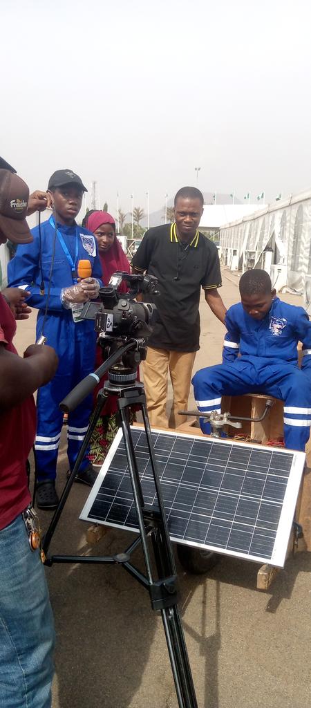 Exhibition of solar powered car , prototyped by these young innovators at 2024 Science Expo in Abuja , Nigeria. #InnovationGateway #NigeriaNews