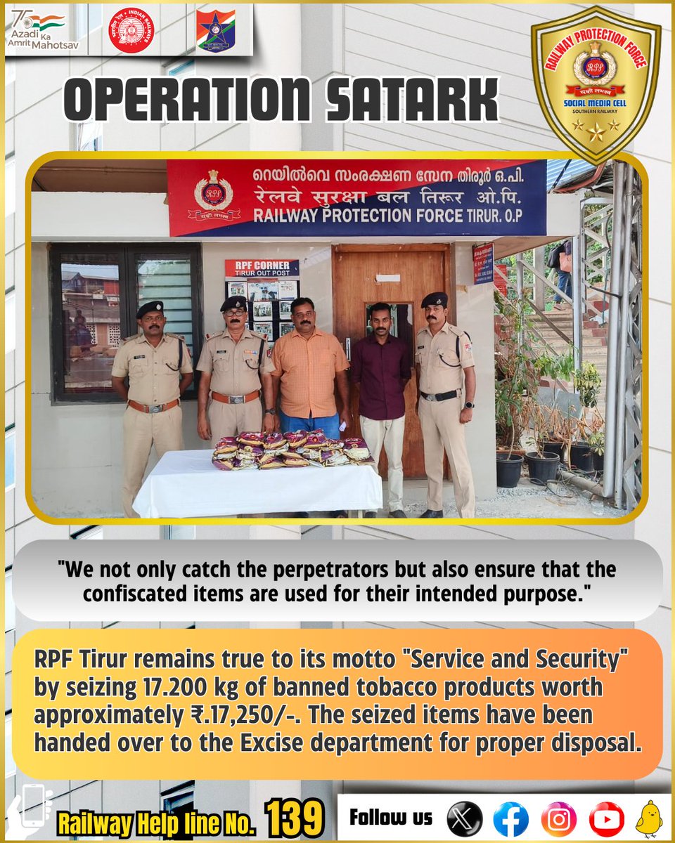 rpfsrly's tweet photo. #operatioSatark #RPF #RPFSR #Goodwork #railways @RailMinIndia @RPF_INDIA @GMSRailway https://t.co/liMaCuCXp4