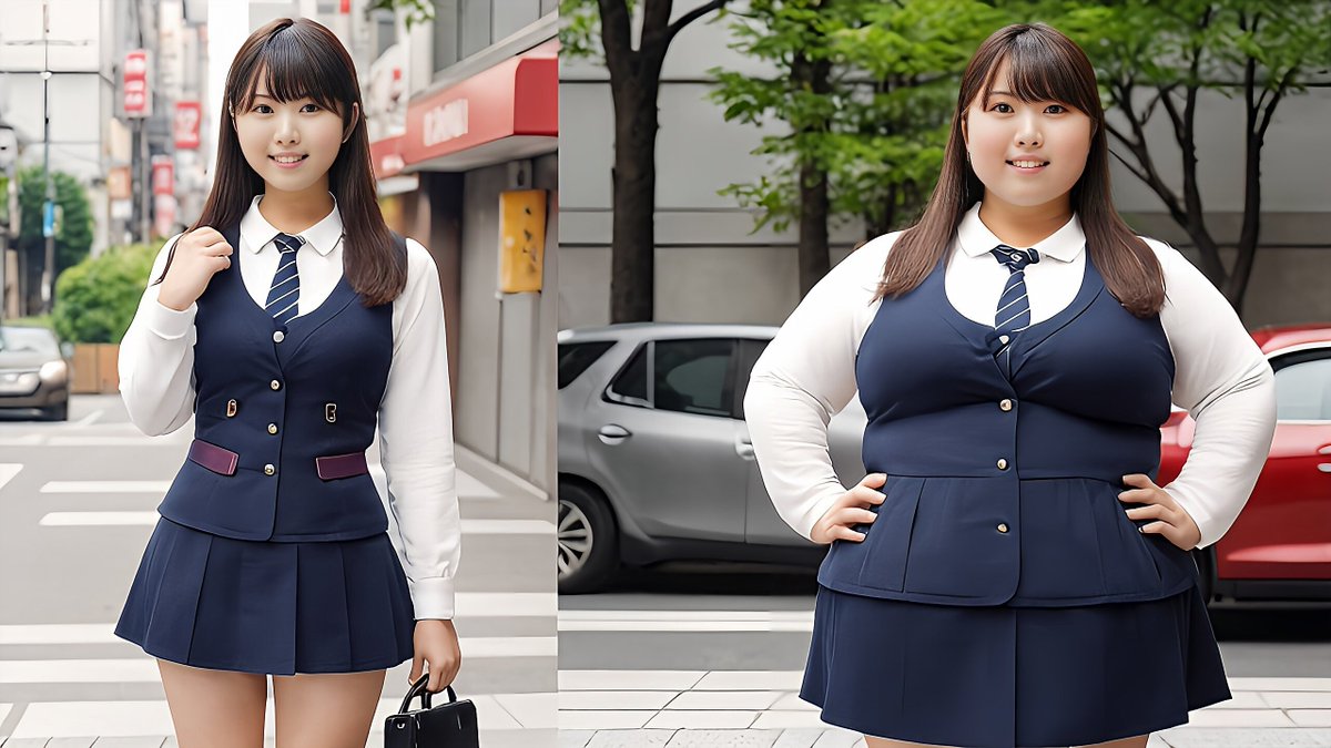 jimmy1124_dev's tweet photo. 与女孩一起成长的制服🌸👧🏻📚

Uniforms that grow up with girls👗🌱

#thintofat #AI美女 #weightgain #体重が増加する https://t.co/oF05Rxn0Nf