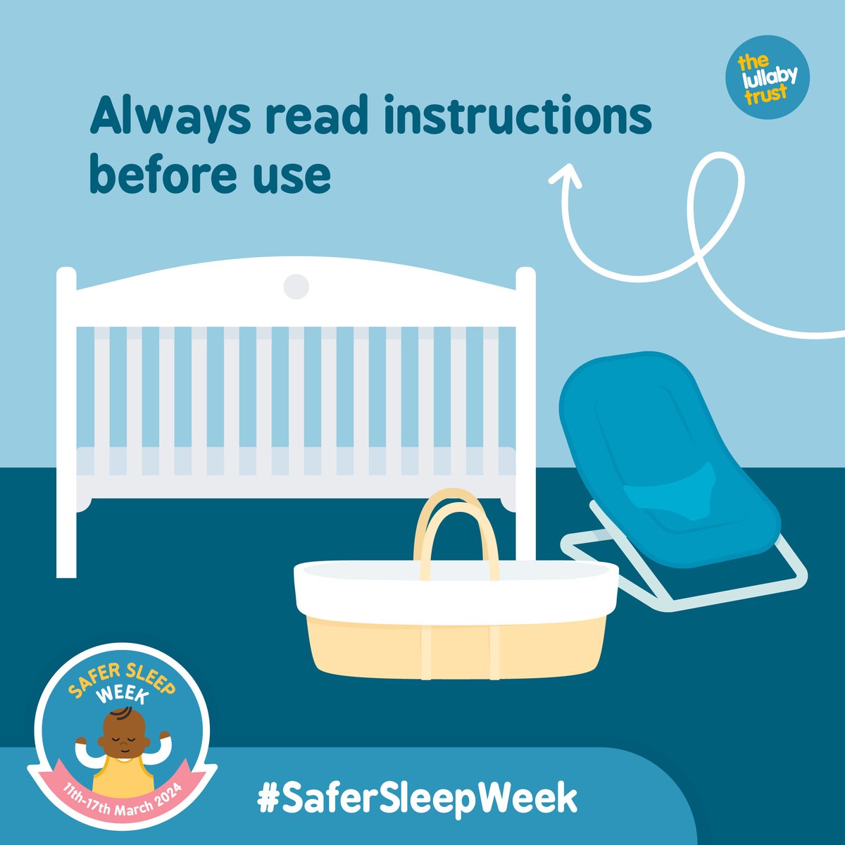 ⛔ Stop! You might be surprised how many common baby products are not suitable for sleep. ALWAYS check the manufacturer’s instructions before using! A product is not suitable for sleep if it isn’t firm AND flat.