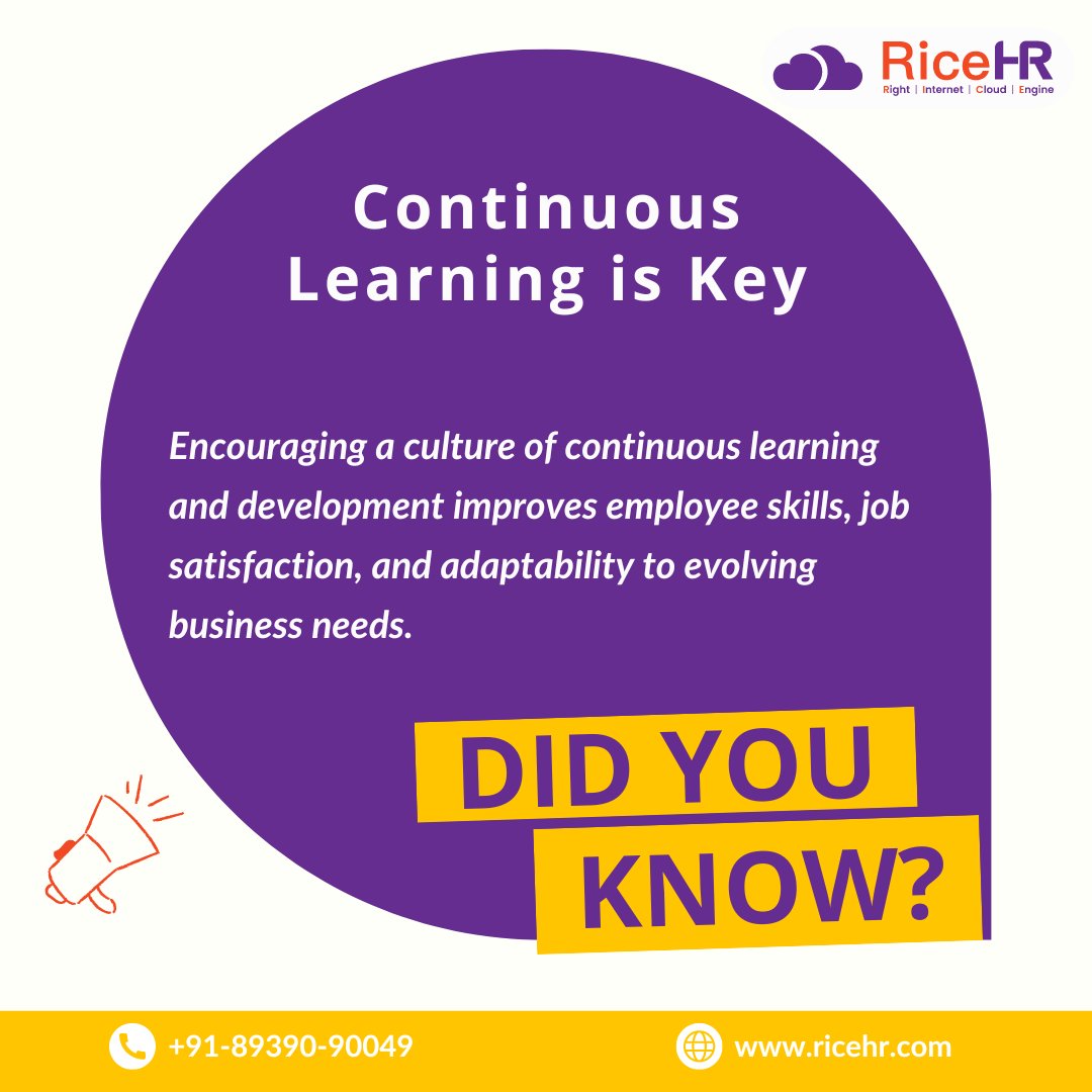 #ricehr #arisewithriceh #ContinuousLearning #ProfessionalDevelopment #EmployeeEngagement #SkillsDevelopment #Adaptability #JobSatisfaction #GrowWithUs #InvestInYourTeam #LearningCulture #FutureReady #PersonalGrowth #TeamDevelopment #SuccessThroughLearning #EmpowerEmployees
