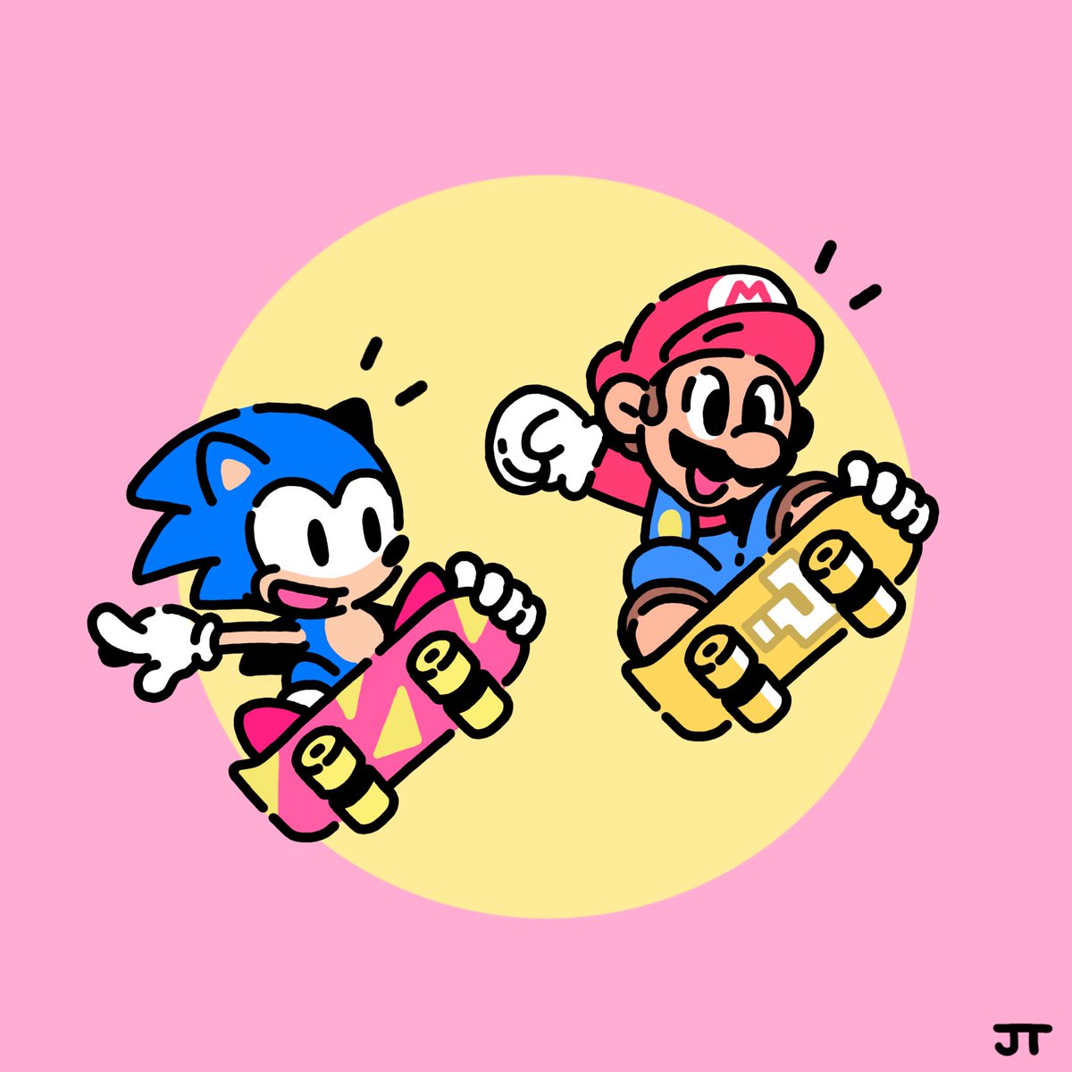 マリオ ,ソニック 「Mario &  Superstar Skaters  」|James Turnerのイラスト