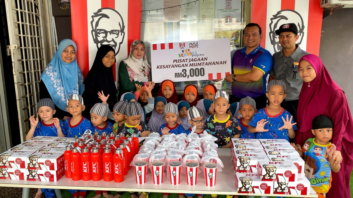 KFCmalaysia's tweet image. KFC, melalui inisiatif Add Hope, telah melaksanakan program-program perkongsian dan menziarahi beberapa rumah kebajikan di Malaysia. KFC Malaysia akan sentiasa komited dengan usaha-usaha sebegini sepanjang 2024 dan tahun-tahun seterusnya.

#AddHope #Kepci