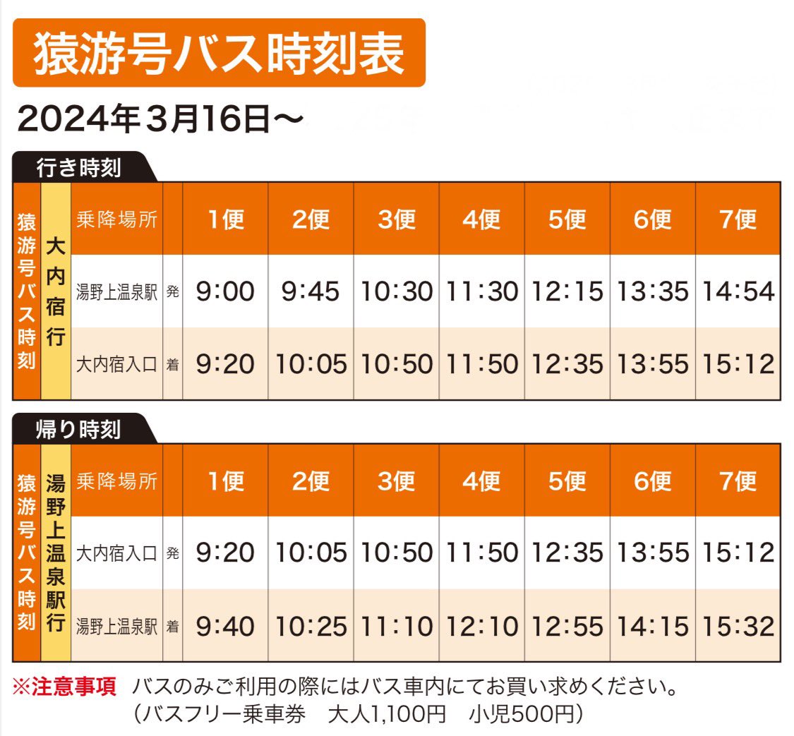 湯野上 温泉 駅 時刻 表
