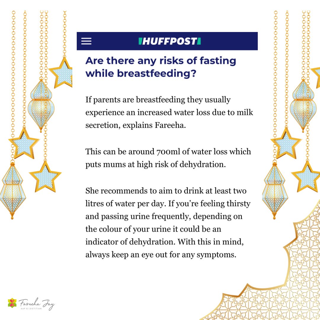 Ramadan for Breastfeeding Mums 
Fasting is exempt for breastfeeding mums and they can always makeup for the fasts later in the year however it’s up to the mums whether they want to fast or not .Many want to know the diet to follow during Ramadan.1/2
