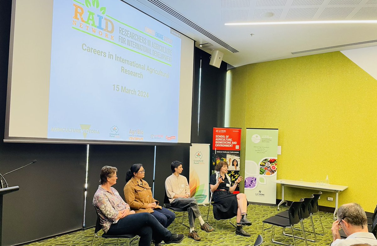 Lovely to host a successful ‘Careers in International Agriculture’ event. Some great discussions and tips for #nextgen of Ag researchers! Thanks @SABE_latrobe, @latrobe, @VicGovAg , @CrawfordFund & @RaidNetwork