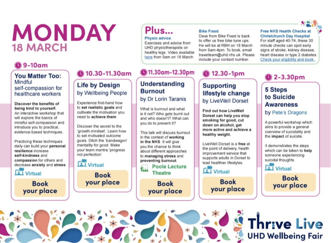 Only 3 days left until #ThriveLive starts! Have you secured your spot yet? Don't miss out on this opportunity to prioritise your #HealthAndWellbeing. 🌟🏃‍♂️🌿 #Countdown #WellnessEvent @UHD_NHS