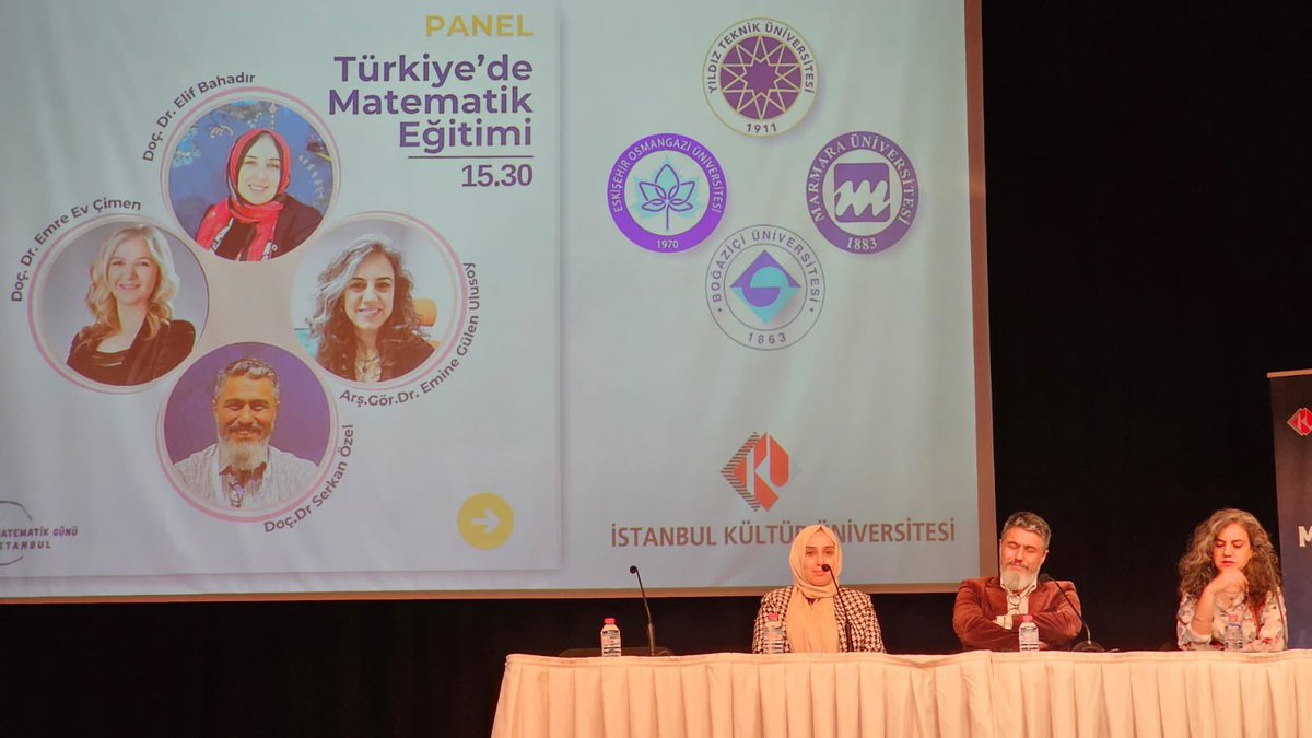 elif_bahad's tweet photo. Matematiksel farkındalık yaratmak için π sayısına ithafen 14 Mart'ta kutladığımız Matematik Günü'nde, Matematik Kulüpleri Birliğinin Kültür Üniversitesinde düzenlediği panelde Doç.Dr.Emre Ev Çimen, Doç.Dr.Serkan Özel ve Dr. Gülen Ulusoy ile Türkiye'de matematik eğitimini konuştuk https://t.co/KZ4Lb3aqTu