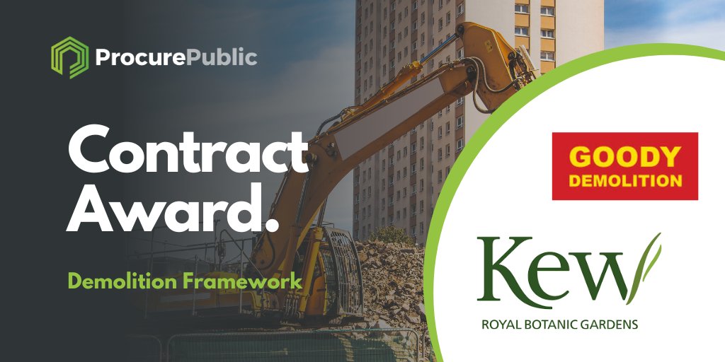 Procure_Public's tweet image. 🤝 Announcing the successful Contract Award between @Royal Botanic Gardens, Kew &amp;amp; @GDLdemolition through our Demolition Framework. 

Our experienced team works with you to develop solutions that are tailored to your specific needs.

#Procurement #NewContracts #DemolitionExperts