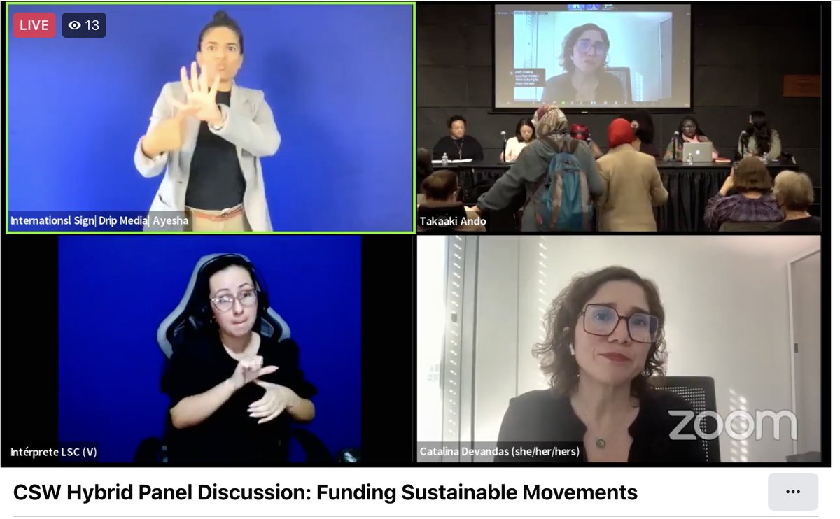 .@CataDevandas on funding sustainable movements at the intersection of gender & disability: 'We need to move away from project-based funding to core funding. The only way to make efforts sustainable is to invest in building movements.'