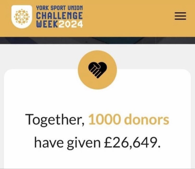 KHEF22's tweet photo. Only a few days of #yorkchallengeweek to go and the 15 clubs are smashing it with the support of generous supported &amp; donors. A brilliant effort by all concerned. Thank you &amp; keep going everyone. @UniOfYork @UoYAlumni @yorksport1 @YorkSportUnion https://t.co/CogZCq2vkE https://t.co/mXupVAoSSN