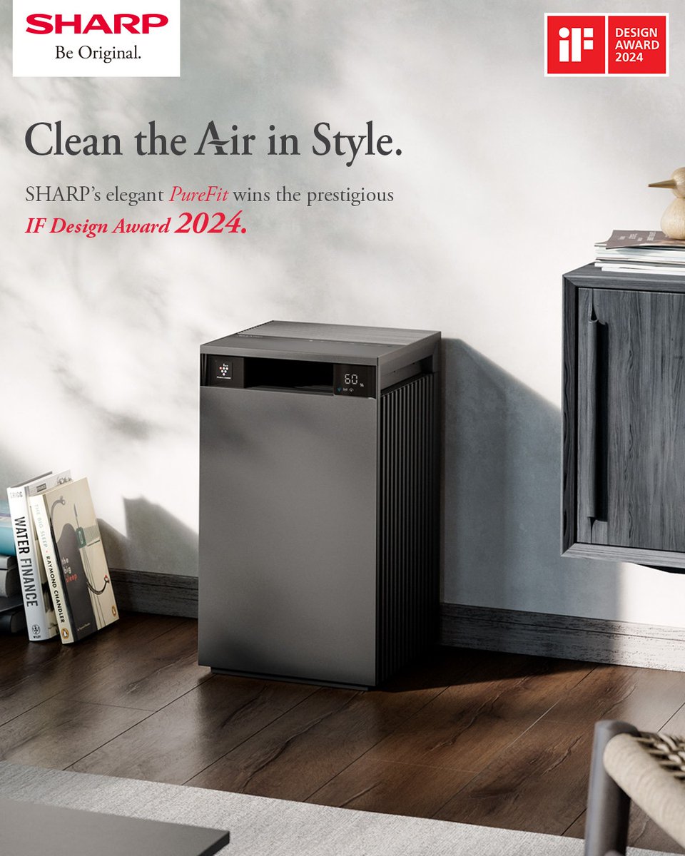 sharp_india_'s tweet photo. Pioneering in technology and design. Proud to share SHARP's 'PureFit' Air Purifier's global recognition. Honored with IF DESIGN AWARD 2024. 

Sharp FX-S120M-H Home Air Purifier : https://t.co/yzywqwfgkq .

#SHARP #beoriginal  #homeappliances #PureFit #AirPurifier #IFDesignAward https://t.co/8wSTO1TgQz