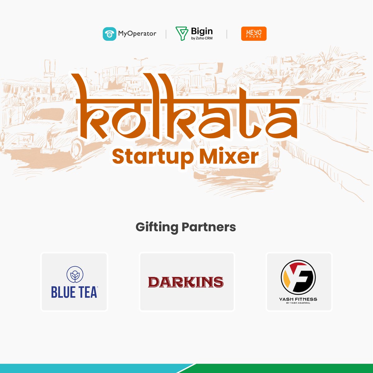 MyOperator (@myoperator) on Twitter photo Presenting you the Gifting Partners for our upcoming Kolkata Startup Mixer on Friday, 22nd March 🚀 Get ready for some high-quality networking. Register now: lu.ma/kolkatastartup…
We look forward to hosting you all in Kolkata!
<a href="/Bigin/">Bigin by Zoho CRM</a> | @Heyophone #kolkataevents Presenting you the Gifting Partners for our upcoming Kolkata Startup Mixer on Friday, 22nd March 🚀 Get ready for some high-quality networking. Register now: lu.ma/kolkatastartup…
We look forward to hosting you all in Kolkata!
<a href="/Bigin/">Bigin by Zoho CRM</a> | @Heyophone #kolkataevents