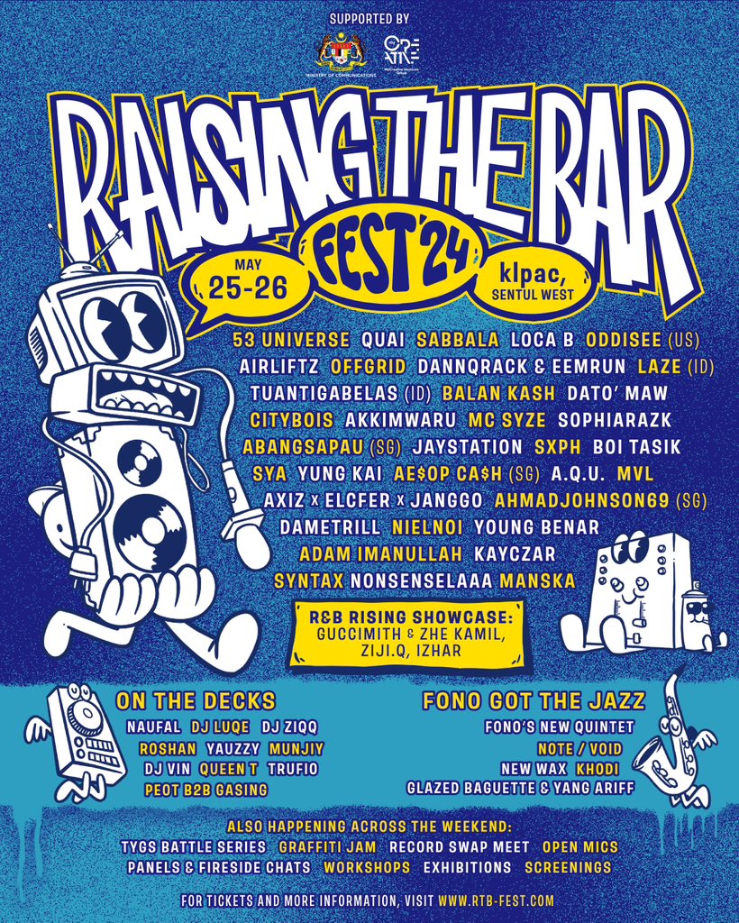 We’re baaaack 😎🤑 Raising The Bar presents #RTBFest2024 — an entire weekend of celebrating hip-hop, featuring a diverse program centered on music, community, and education!