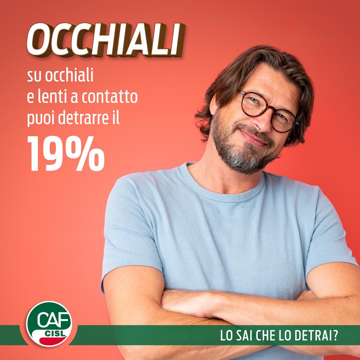 CafCisl's tweet photo. Lo sapevi? 🤓

👓 Anche l'acquisto di occhiali e lenti è detraibile. Puoi detrarre il 19% per le spese superiori a 129,11 € sui tuoi occhiali e lenti da vista con marchio C E

Scopri come
👉 https://t.co/Bp3vBBChqp https://t.co/aGuRW7KtQQ
