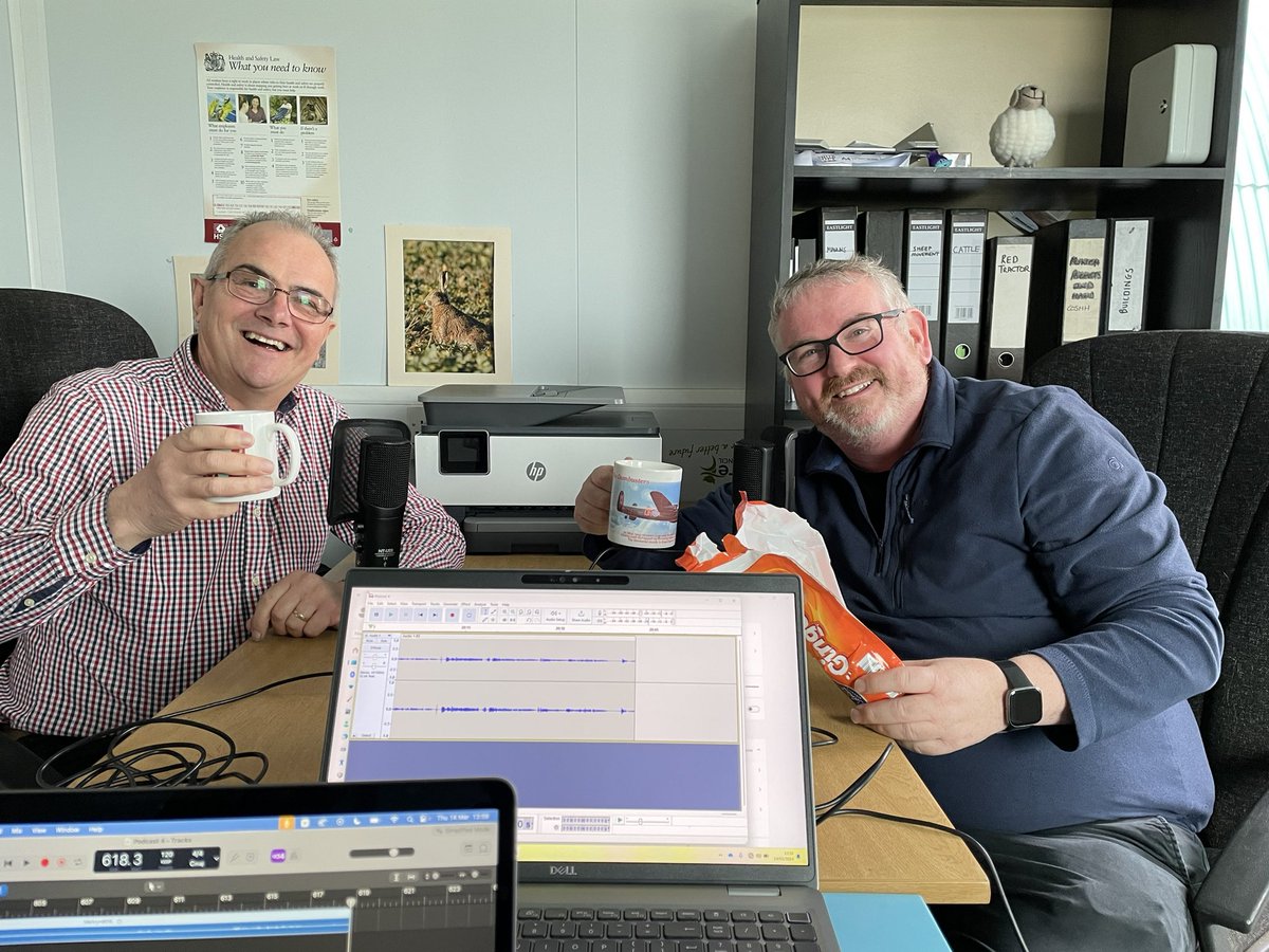 A new game. Behind the scenes recording April’s @LincsWildlife #WilderLincolnshire podcast. Spot the biscuit? Matthew and I enjoying a cuppa (and Sam’s biscuits😂)@LWTWildNews