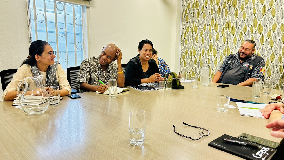 BryceWakefield's tweet photo. Day five of the #IPCN South Pacific Study Tour! Talking disaster resilience w/ 🇦🇺 @AustHCTonga, 🇹🇴 Met Director Ofa Faanunu, 🇹🇴 NDMA’s Moana Kioa, &amp; 🇯🇵 political counsellor Nakano Akihiko. Plus, discussing 🇹🇴’s attitudes on the world at the Tupou Tertiary Institute’s Dr ‘Ungata. https://t.co/uWgkKy8m2q