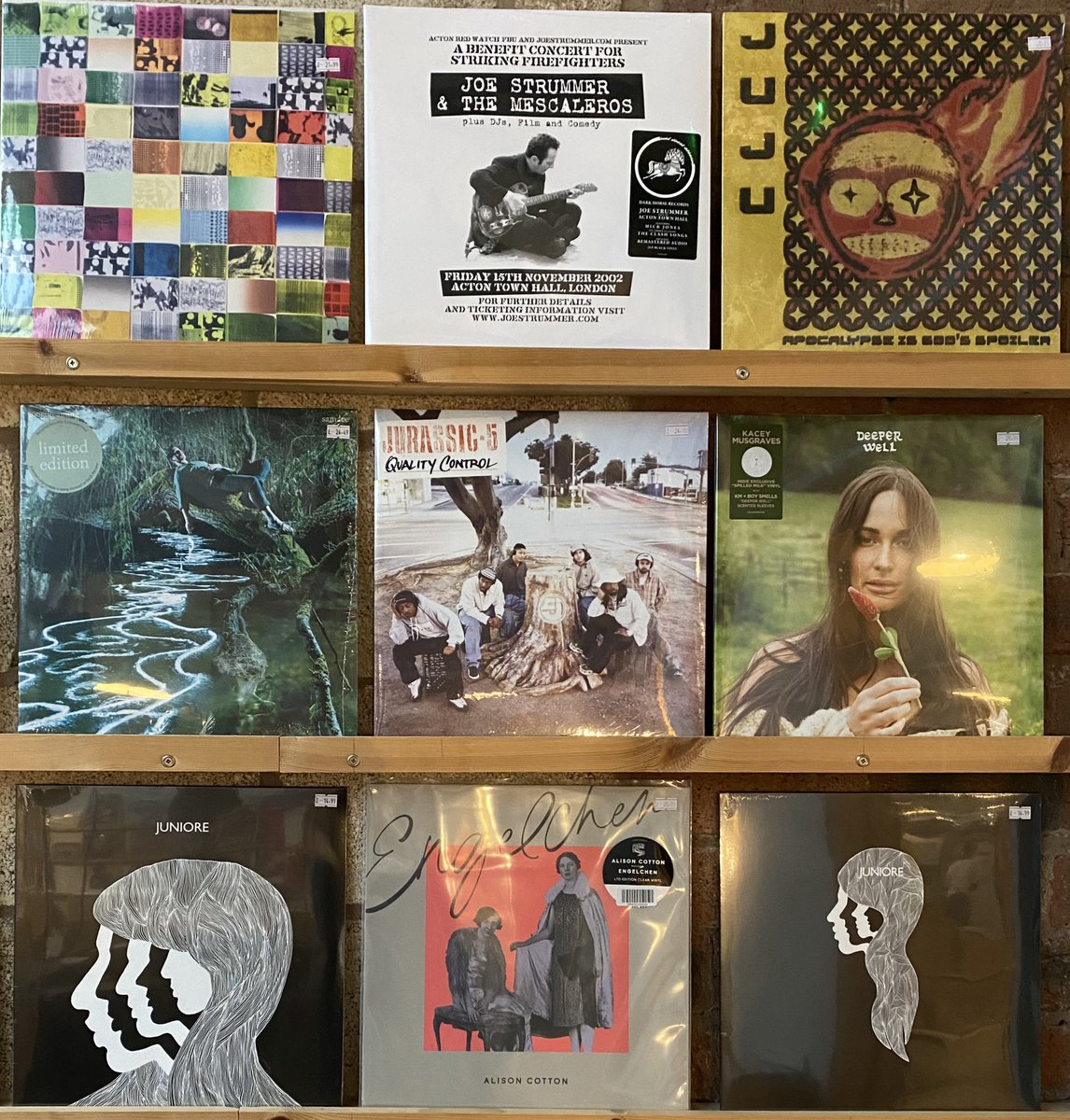 Friday new releases #fourtet Three £21.99 #joestrummer £27.49 #juju Apocalypse £20.99 #samlee Songdreaming £24.49 #jurassicpark Quality Control £24.99 #kaceymusgraves Deeper Well £29.99 #juniore Un Peu D’Histoire £14.99 #alisoncotton Engelchen £20.99 #junoire Marabout £14.99