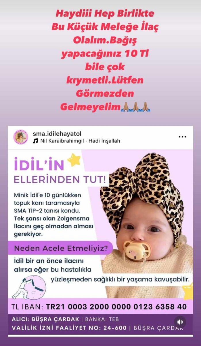#idilehayatol
Arkadaşımın bebeği lütfen imkanı olan yardım etsin olmayan da en azından paylaşım yaparak daha çok kişiye ulaşmamız da yardımcı olursa sevinirim.Tüm izinleri mevcut Instagram adresinden kontrol edebilirsiniz.