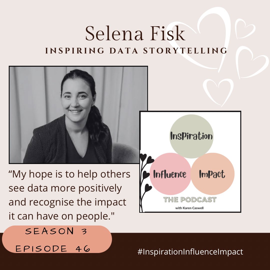 Ep 46 guest @drselenafisk shares her passion for data storytelling, how her love of data evolved and her mission to support others to shift the focus from being data driven to data informed. 🎧👉🏼 linktr.ee/KarenCaswell #authenticityinedu #inspirationinfluenceimpact