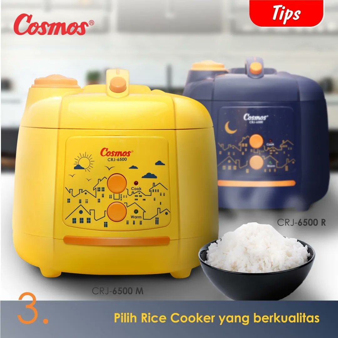 cosmosonline's tweet photo. Dengan Cosmos Rice Cooker CRJ 6500, keluarga Cosmos bisa atur tingkat kepulenan nasi dengan Tongolan Super diatasnya. Inner pan nya sudah berteknologi Harmond yang anti gores, tidak mengelupas, &amp; aman dari zat berbahaya.

#BanggaCosmos #ricecookercosmos #ricecookerharmond #marlan https://t.co/Jy0KMUvYsD