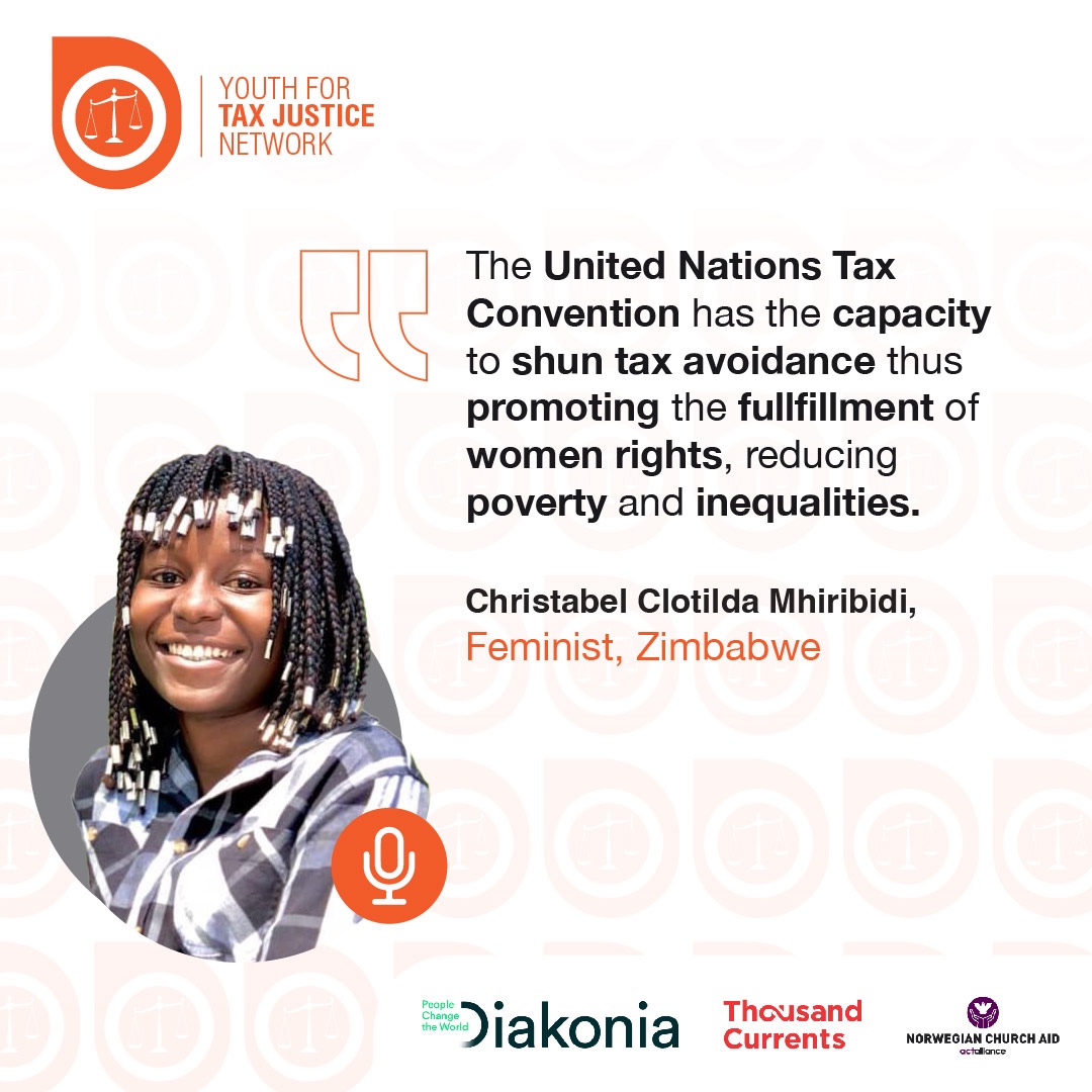 Youth_TJN's tweet photo. By effectively addressing tax avoidance, the #UNTaxConvention helps ensure that governments have the necessary resources to invest in programs that promote women's rights, reduce poverty, and address inequalities - @c_mhiribidi #MakeTaxesWorkForWomen #Youth4TaxJustice https://t.co/TaxYYYajaO