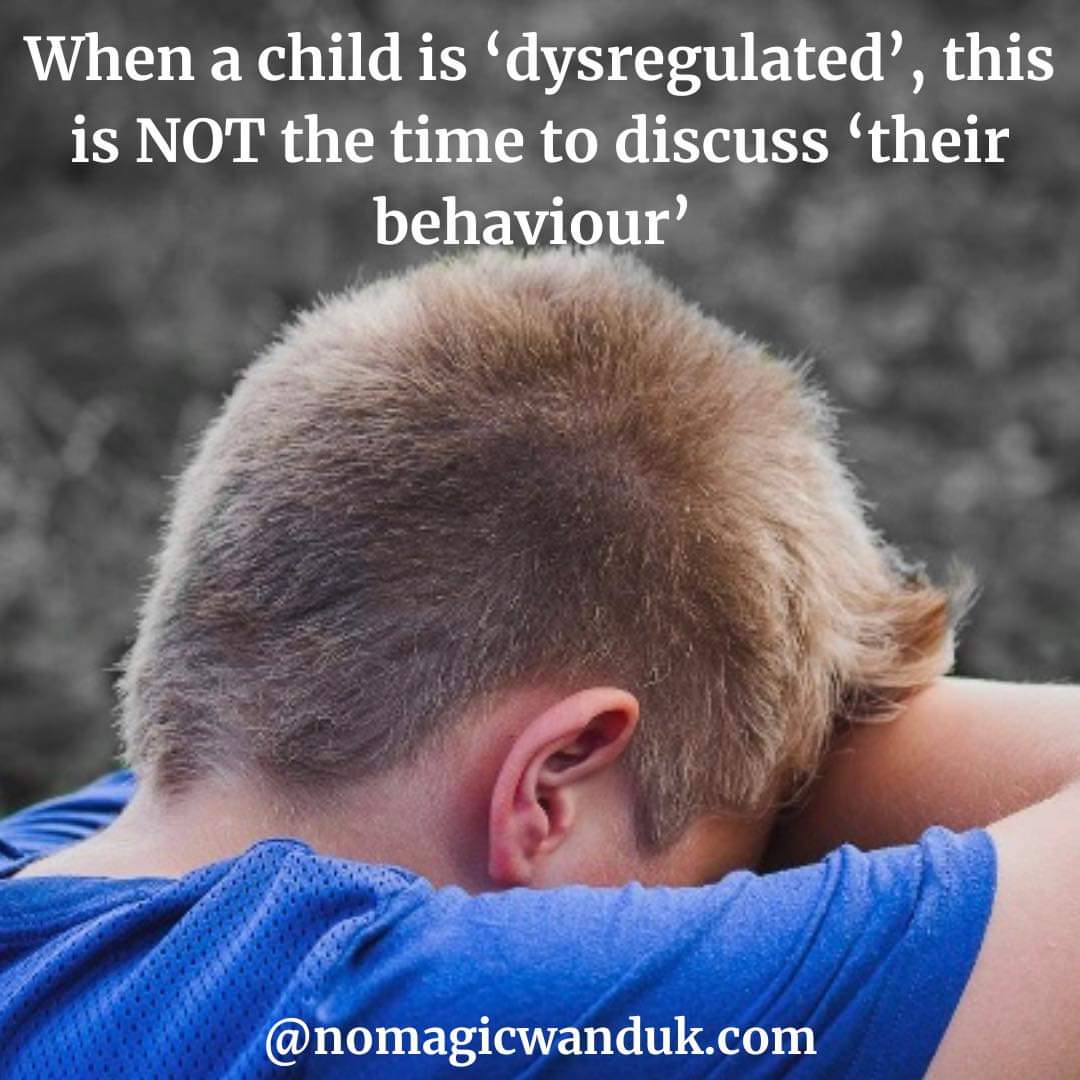 When a young person is in a dysregulated state, this is not the time for reasoning & questions. What happened? Why did you do this? You should have known better?.The highest part of the brain(Pre-frontal cortex) thinking,reasoning,decision making & learning memory is offline.🧠🌱