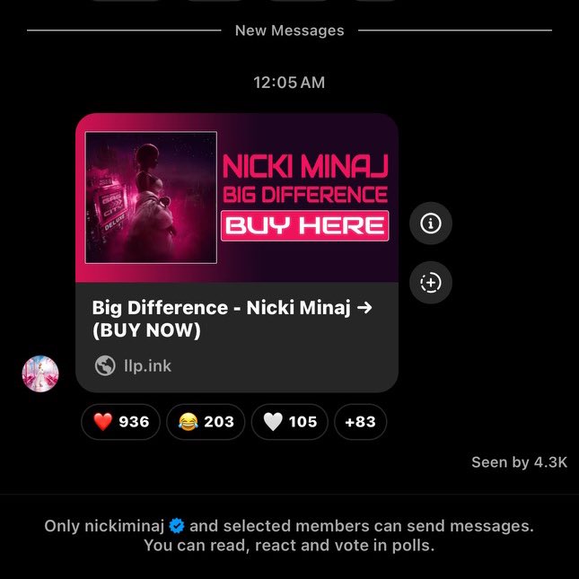 IrieMinaj's tweet image. the QUEEN herself telling yall to buy… WTFZGOOD Barbz #BigDifference to #1