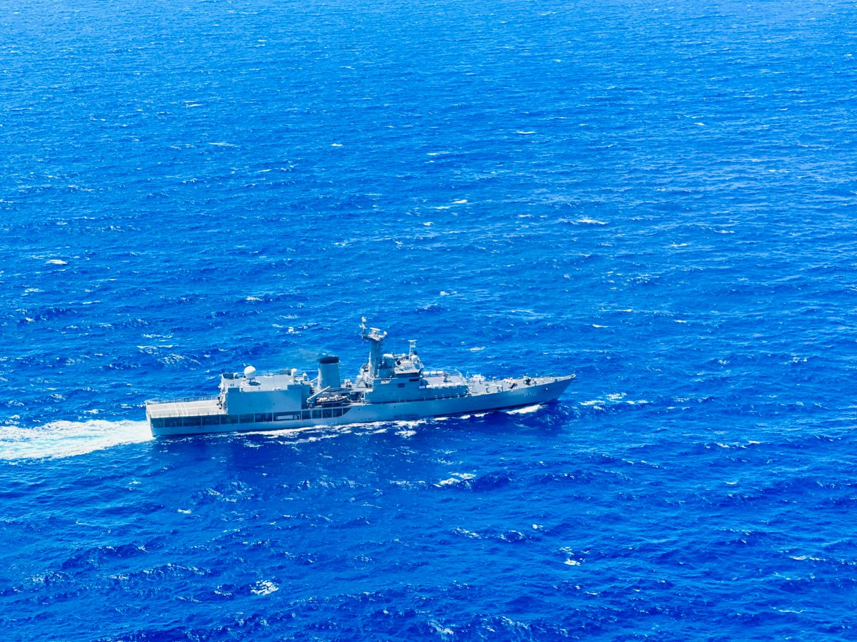 HCI_PortLouis's tweet image. MCGS Victory has arrived! 

Following a refit in Visakhapatnam, India, MCGS ‘Victory’, arrived in Port Louis, escorted by INS Sujata. 

Both forces conducted joint EEZ surveillance, reinforcing the Indian Navy&apos;s commitment to enhance maritime security in the Indian Ocean Region.