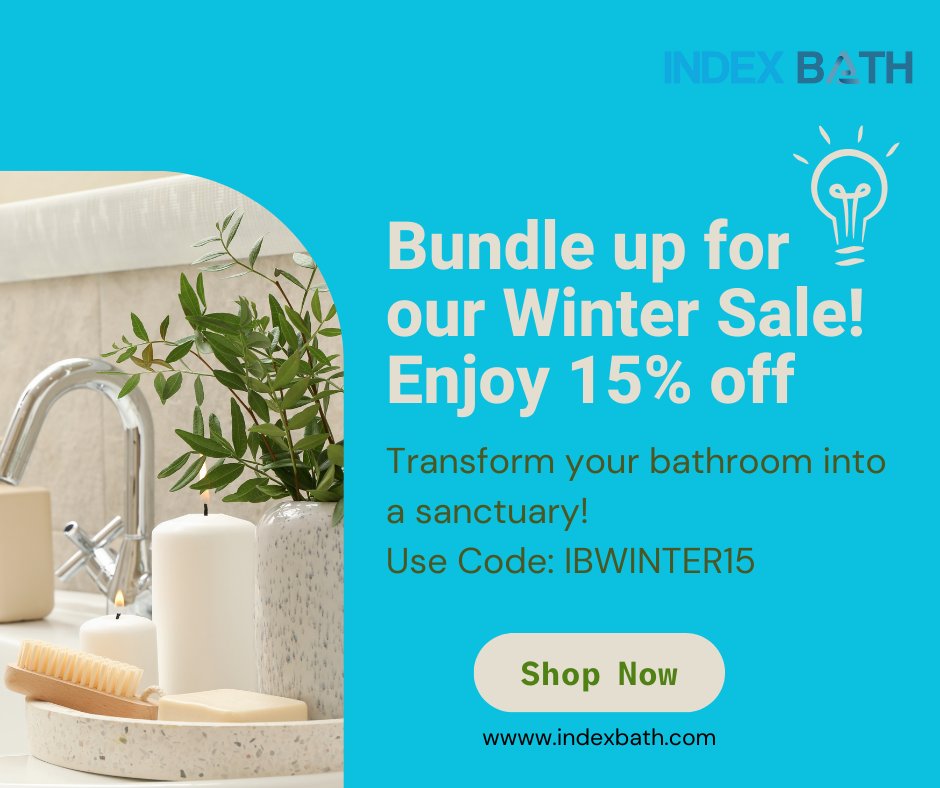 BathIndex's tweet image. Transform your bathroom into a sanctuary! Enjoy 15% off on all bathroom accessories in our Winter Sale. 🌿

Visit us @indexbath 

Shop now at indexbath.com

Don&apos;t forget to tag a friend who needs a bathroom refresh! 🚿💖

#BathroomEssentials #InteriorDesign #IndexBath