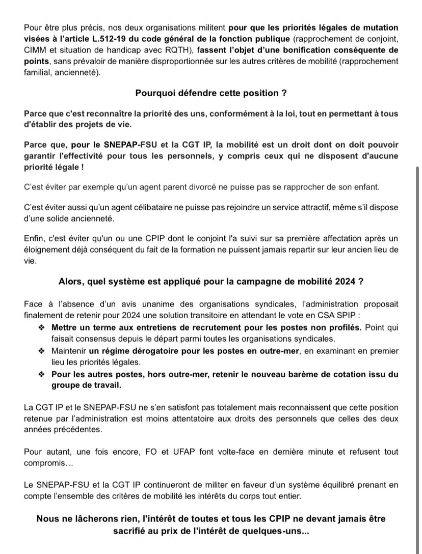 Communication intersyndicale SNEPAP-FSU & CGT IP relative à la mobilité des CPIP : les girouettes leur font perdre la tête !