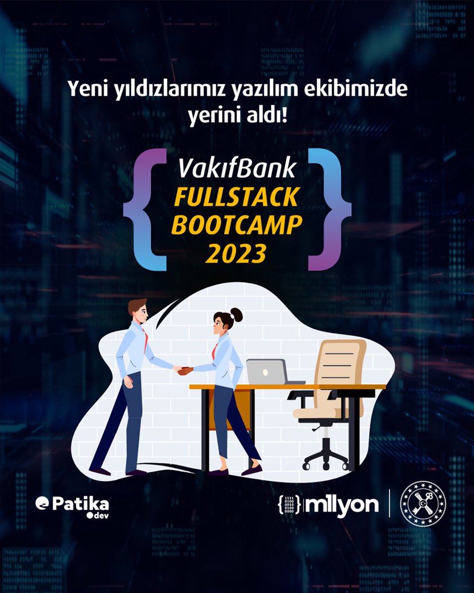 VakifBank's tweet image. VakıfBank Fullstack Bootcamp’i tamamlayarak yazılım ekibimize katılmaya hak kazanan tüm katılımcılarımızı tebrik ediyoruz. Hoş geldiniz! #Bootcamp2023 #DaimaSeninle