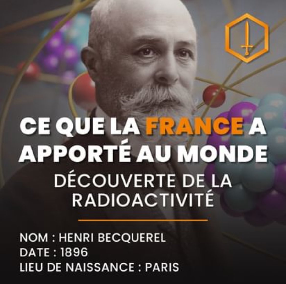 epopeefilms's tweet photo. 🔥 Henri Becquerel, physicien français né en 1852, est célèbre pour sa découverte accidentelle de la radioactivité en 1896, un tournant majeur dans l'histoire de la physique et de la compréhension des éléments chimiques !
#HistoireFrançaise #radioactive #radioactivite https://t.co/e5mkIBnF5K